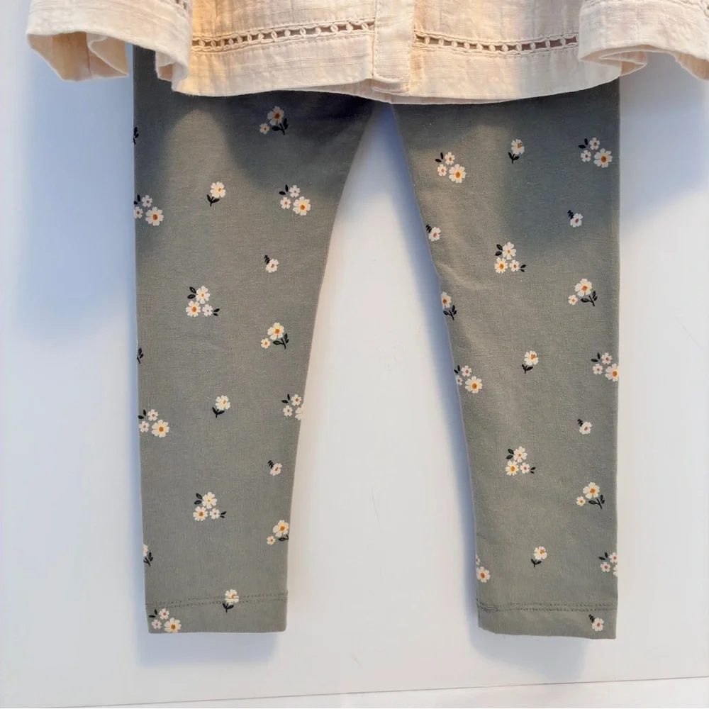 Shabby Chic Toddler Girl's Ruffle Top Leggings Headband 3 Piece Set Size 3T New